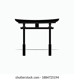 Torii Icon. Heritage Landmark, Japanese Gate Symbol - Vector. 