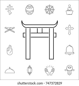 Torii icon. Set of religion icons. Web Icons Premium quality graphic design. Signs, outline symbols collection, simple icons for websites, web design, mobile app on white background