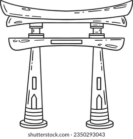 Torii Isolated Coloring Page for Kids