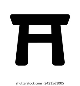 Ilustración con el logotipo del icono plano de Japón en Torii. Juego de iconos de la casa. Adecuado Para Diseño Web, Logotipo, Aplicación.