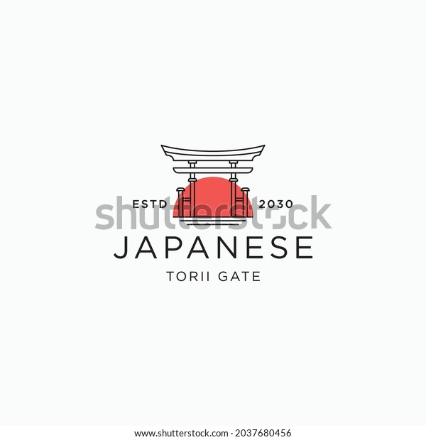 Torii Japan Gate Logo Icon Design Stock Vector (Royalty Free