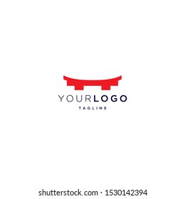 torii japanese shrine gate logo vector design. eps10