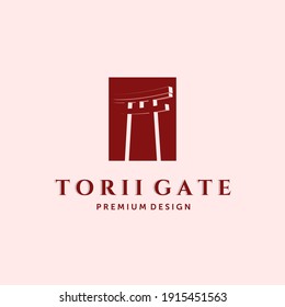 Torii or Japanese Traditional Gate, Logo Vector Illustration Design. Modern Creative Torii Illustration Logo Concept. Sacred Gate, Holy Gate, Torii Gate or Japanese Shinto Symbol Illustration Concept