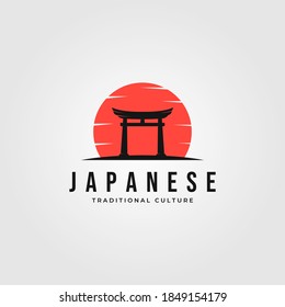 torii logo japanese culture symbol vector illustration design, tori logo design