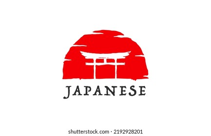 torii logo japanese culture symbol vector illustration design, tori logo design