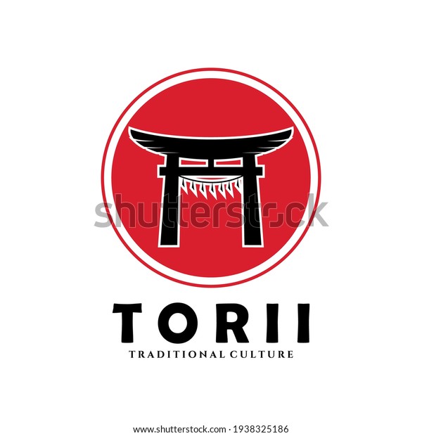 torii logo japanese culture symbol vector\
illustration design, tori logo\
design