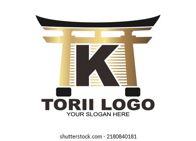 Torii logo japanese letter K symbol vector illustration design tori logo design