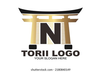 Torii Logo japanischer BuchstabeN Symbol Vektorgrafik Design Tori Logo Design