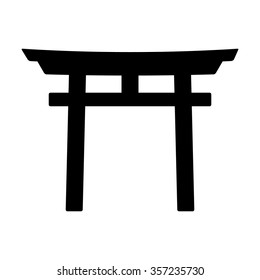 Torii - symbol of Shintoism flat vector icon for apps and websites