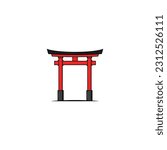 Torii traditional Japanese gate icon vector graphics