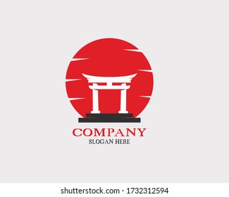 Un torii es un diseño gráfico de moda tradicional con el logo de la puerta japonesa, que se encuentra comúnmente en la entrada o dentro de un santuario Shinto.