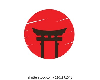 torii is a traditional Japanese gate logo design trendy graphic,
