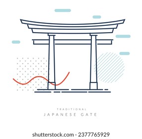 Torii - a traditional Japanese gate - Stock Illustration as EPS 10 File