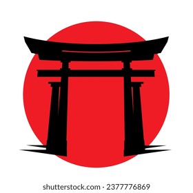 Torii - a traditional Japanese gate - Stock Illustration as EPS 10 File