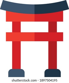 Torii as Traditional Japanese Sacred Gate Vector Illustration