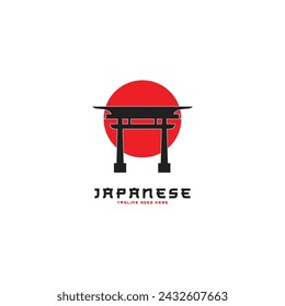 Torii vector logo, symbol of the entrance to the gods in Japan