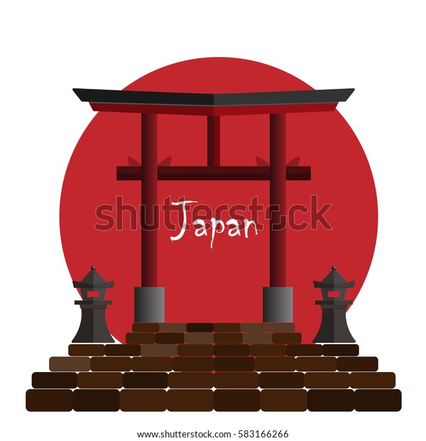 toriia-traditional-japanese-gate-word-japan-stock-vector-royalty-free-583166266