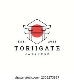 toriigate logo vector icon illustration hipster vintage retro .