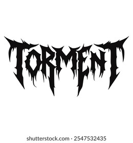 torment black metal fashion t shirt sticker music vector illustration template design