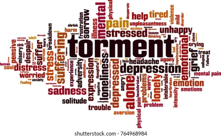 Torment word cloud concept. Vector illustration