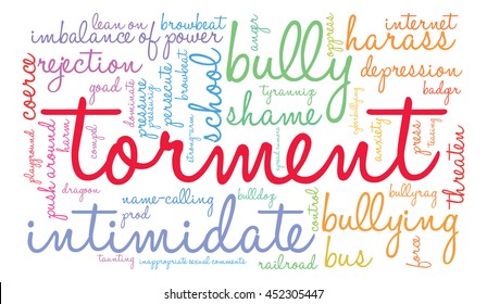 Torment word cloud on a white background. 