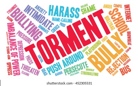 Torment word cloud on a white background. 