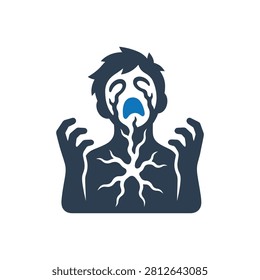 Tormented Soul Demonic Possession Icon Isolated On White Background