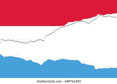 Torn 3D Isometric Flag Illustration of the country of Luxembourg