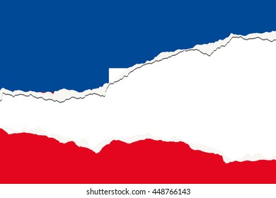 Torn 3D Isometric Flag Illustration of the country of Haiti