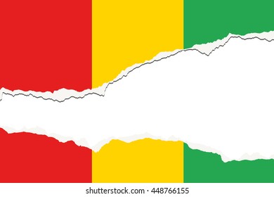 Torn 3D Isometric Flag Illustration of the country of Guinea Bissau