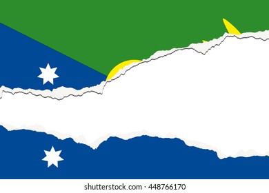 Torn 3D Isometric Flag Illustration of the country of Christmas Island