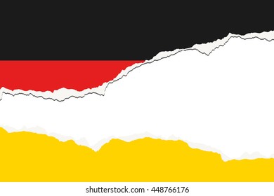 Torn 3D Isometric Flag Illustration of the country of Germany