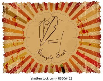 Torn abstract background in grunge style with rays emanating from the center and costume