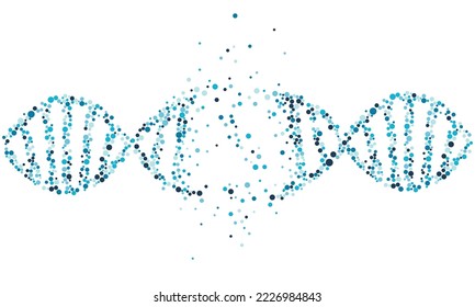 Desgarre el cromosoma de ADN sobre fondo blanco. Estructura de moléculas de ADN del código genético. Concepto de salud genética de la herencia. Ciencia de la tecnología