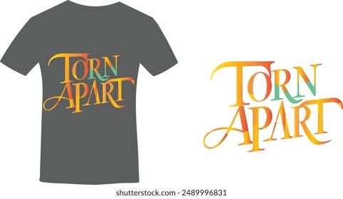 torn apart typography,silhouette vector art illustration