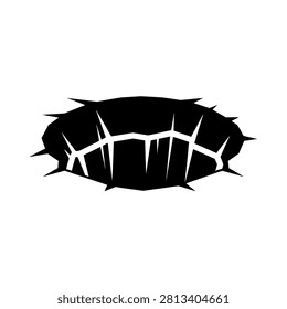 Torn black paper edge isolated white