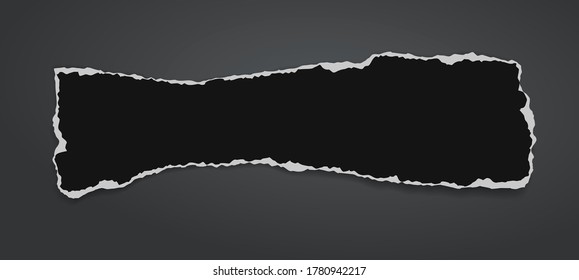 El fondo gris oscuro del texto está desgarrado de papel negro con sombra suave. Ilustración del vector