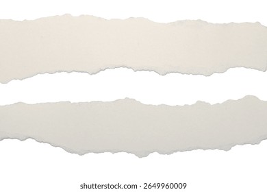 torn blank pages with uneven texture edges. set of ripped white paper sheets png isolated on transparent background. document or newspaper mockup