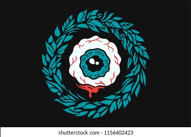 Torn Bloody Eye With A Wreath