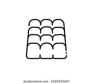 torn bread icon. outline symbol isolated on white background. bread in rectangle, square and round shapes. Vector graphic illustration.