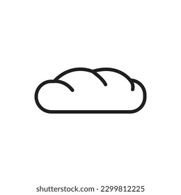 Torn Bread Outline Icon Vector Illustration