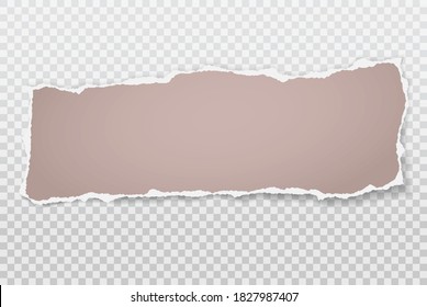 Brauner Notentort, Notizbuch-Stück klebt auf weißem, quadratischem, transparentem Hintergrund. Vektorgrafik