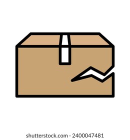 Torn cardboard icon. Damaged cardboard. Vector.