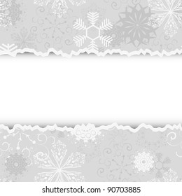 Torn christmas background with place for your text. Vector illustration