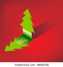 torn christmas tree card vector design