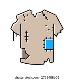 ícone de vestuário rasgado ícone de cor vetor. ícone de vestuário rasgado sinal. símbolo isolado ilustração