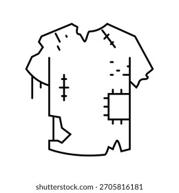 torn clothing icon line icon vector. torn clothing icon sign. isolated contour symbol black illustration