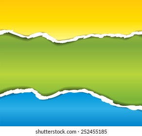Torn color paper for your background. Vector illustration