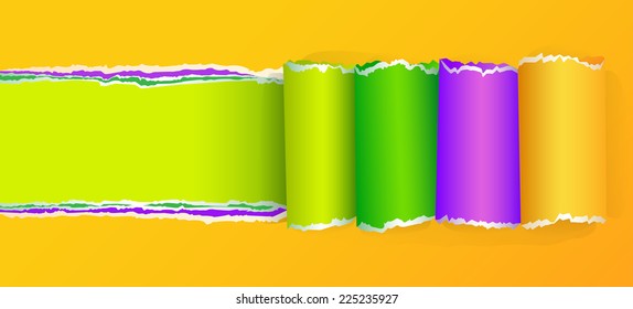 Torn color wrapped paper with space for your message vector illustration