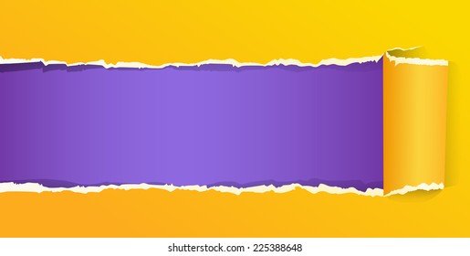 Torn color wrapped paper with space for your message vector illustration